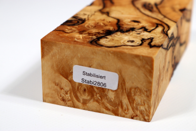 Block Horse Chestnut Burl spalted stabilized 125x63x38mm - Stabi2806