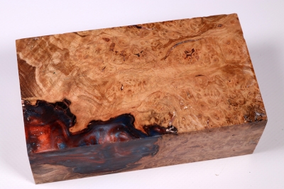 Box Mod Blank Hybridwood Maple Burl stabilized - HybrWo1707