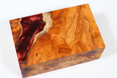 Box Mod Blank Hybridwood Yew Burl - HybrWo3650