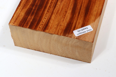 Brettabschnitt Honduras Mahagoni / Swietenia curly 350x115x50mm - Swiet0149