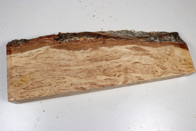 Brettabschnitt karelische Maserbirke  340x120x33mm - KarMB2955