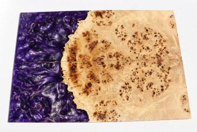 Hybridwood Poplar Burl E-Guitar Top bookmatched 545x185x6mm - HybrWo2282