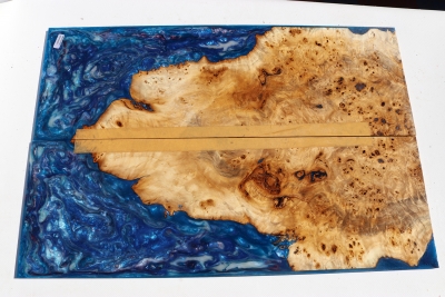 Hybridwood Poplar Burl E-Guitar Top bookmatched 545x185x6mm - HybrWo2286