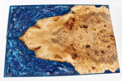Hybridwood Poplar Burl E-Guitar Top bookmatched 545x185x6mm - HybrWo2286