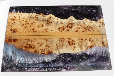 Hybridwood Poplar Burl E-Guitar Top bookmatched 545x185x7mm - HybrWo2277