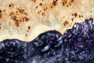 Hybridwood Poplar Burl E-Guitar Top bookmatched 545x185x7mm - HybrWo2277