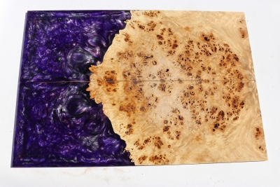 Hybridwood Poplar Burl E-Guitar Top bookmatched 545x185x7mm - HybrWo2281