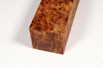 Square Amboyna Burl stabilized 130x40x40mm - Stabi3855
