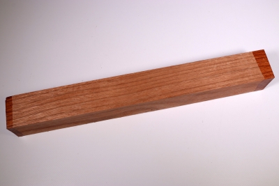 Square Ebiara, red Zebrawood 405x50x50mm