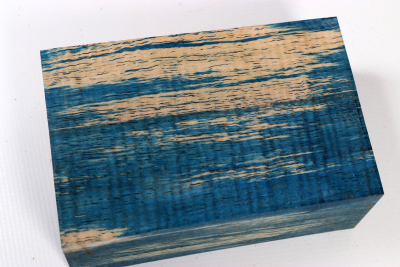 Square Koa curly green stabilized 120x77x47mm - Stabi3831