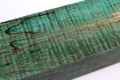 Kantel Koa curly grün stabilisiert 155x48x38mm - Stabi2801