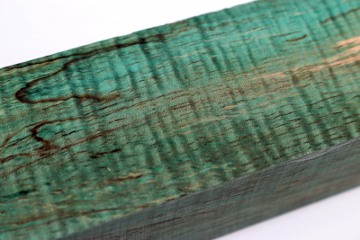 Square Koa curly green stabilized 155x48x38mm - Stabi2801