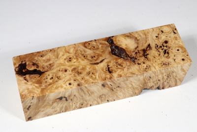 Square Horse Chestnut Burl stabilized 144x40x40mm - Stabi2651