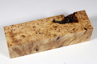 Square Horse Chestnut Burl stabilized 144x40x40mm - Stabi2651