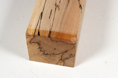 Square Beech spalted 305x65x65mm - GestBu0656