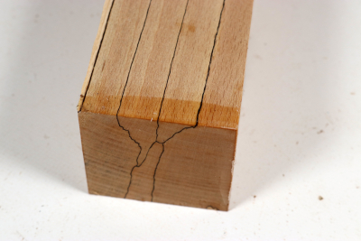 Square Beech spalted 305x65x65mm - GestBu0660