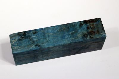 Knife Blank Maple Burl blue stabilized - Stabi2296