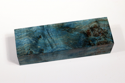 Knife Blank Maple Burl blue stabilized - Stabi2296