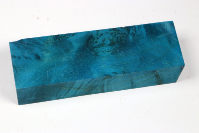 Messergriffblock Ahorn Maser blau stabilisiert - Stabi3528