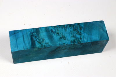 Messergriffblock Ahorn Maser blau stabilisiert - Stabi3528