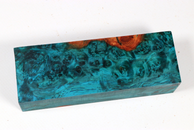 Knife Blank Amboyna Burl blue stabilized - Stab3610 Knife Blank Amboyna Burl blue stabilized - Stab3610