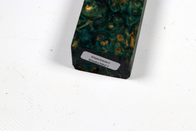 Knife Blank Amboyna Burl blue stabilized - Stab3921
