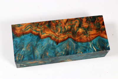Messergriffblock Amboina Maser blau stabilisiert XL - Stabi3608