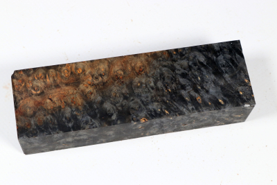 Knife Blank Amboyna Burl black stabilized - Stabi3613