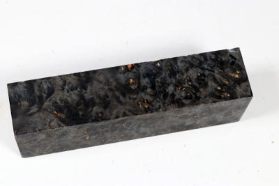 Knife Blank Amboyna Burl black stabilized - Stabi3613