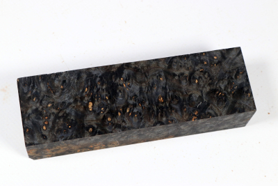 Knife Blank Amboyna Burl black stabilized - Stabi3613