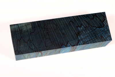 Knife Blank Beech spalted blue stabilized XCut - Stabi3322