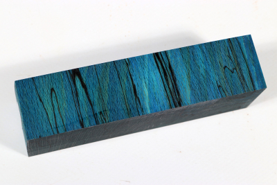 Knife Blank Beech spalted blue stabilized XCut - Stabi3322