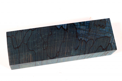 Knife Blank Beech spalted blue stabilized XCut - Stabi3322