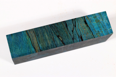 Messergriffblock Buche gestockt blau stabilisiert XCut - Stabi3323