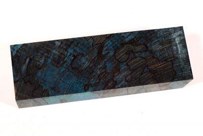 Knife Blank Beech spalted blue stabilized XCut - Stabi3325