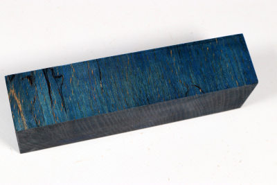 Knife Blank Beech spalted blue stabilized XCut - Stabi3779