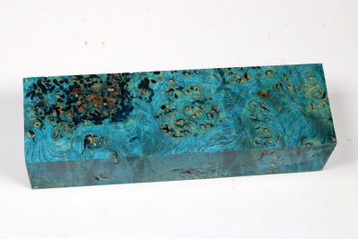 Messergriffblock Esche Maser blau stabilisiert - Stabi3550