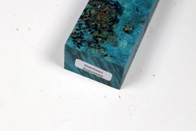 Messergriffblock Esche Maser blau stabilisiert - Stabi3550