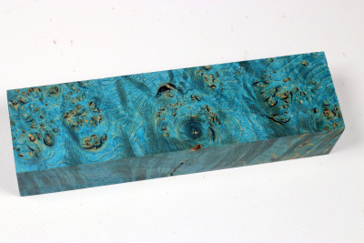 Knife Blank Ash Burl blue stabilized - Stabi3551