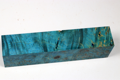Knife Blank Ash Burl blue stabilized - Stabi3551