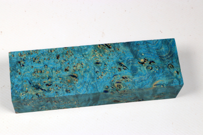 Messergriffblock Esche Maser blau stabilisiert - Stabi3552 Messergriffblock Esche Maser blau stabilisiert - Stabi3552