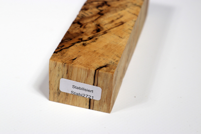 Knife Blank Hornbeam X-Cut spalted stabilized - Stabi2721