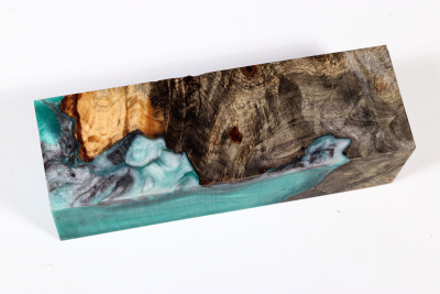 Messergriffblock HybridWood Buckeye Burl stabilisiert - HybrWo3666