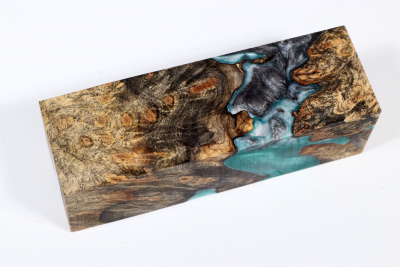Messergriffblock HybridWood Buckeye Burl stabilisiert - HybrWo3674