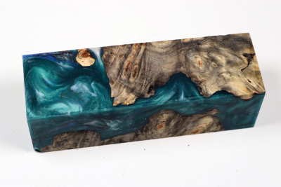 Knife Blank HybridWood Buckeye Burl stabilized - HybrWo4101