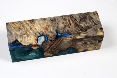 Knife Blank HybridWood Buckeye Burl stabilized - HybrWo4101