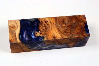 Knife Blank HybridWood Yew Burl stabilized - HybrWo4115