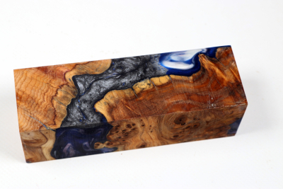 Knife Blank HybridWood Yew Burl stabilized - HybrWo4115