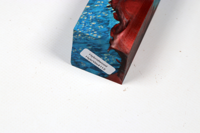 Messergriffblock HybridWood Eschenahorn Maser blau stabilisiert - HybrWo4113
