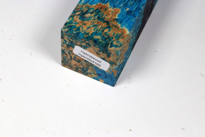 Messergriffblock HybridWood Eschenahorn Maser blau stabilisiert - HybrWo4169